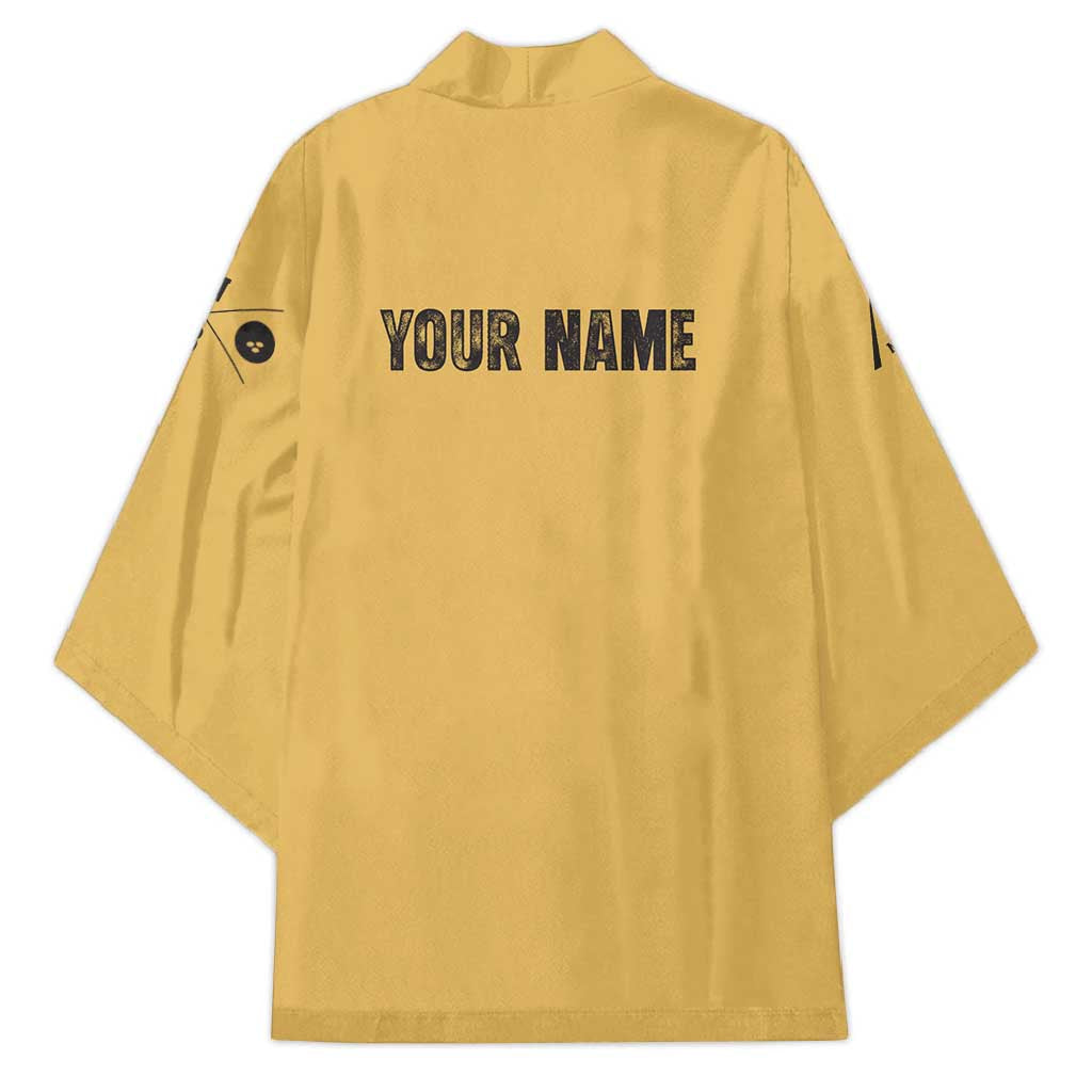 Custom Retro Bowling Kimono with Diamond Stripe Pattern North Bowl Logo - Wonder Print Shop