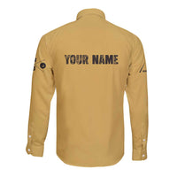 Custom Retro Bowling Long Sleeve Button Shirt with Diamond Stripe Pattern North Bowl Logo - Wonder Print Shop