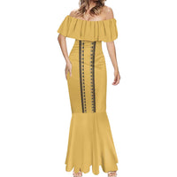 Custom Retro Bowling Mermaid Dress with Diamond Stripe Pattern North Bowl Logo - Wonder Print Shop