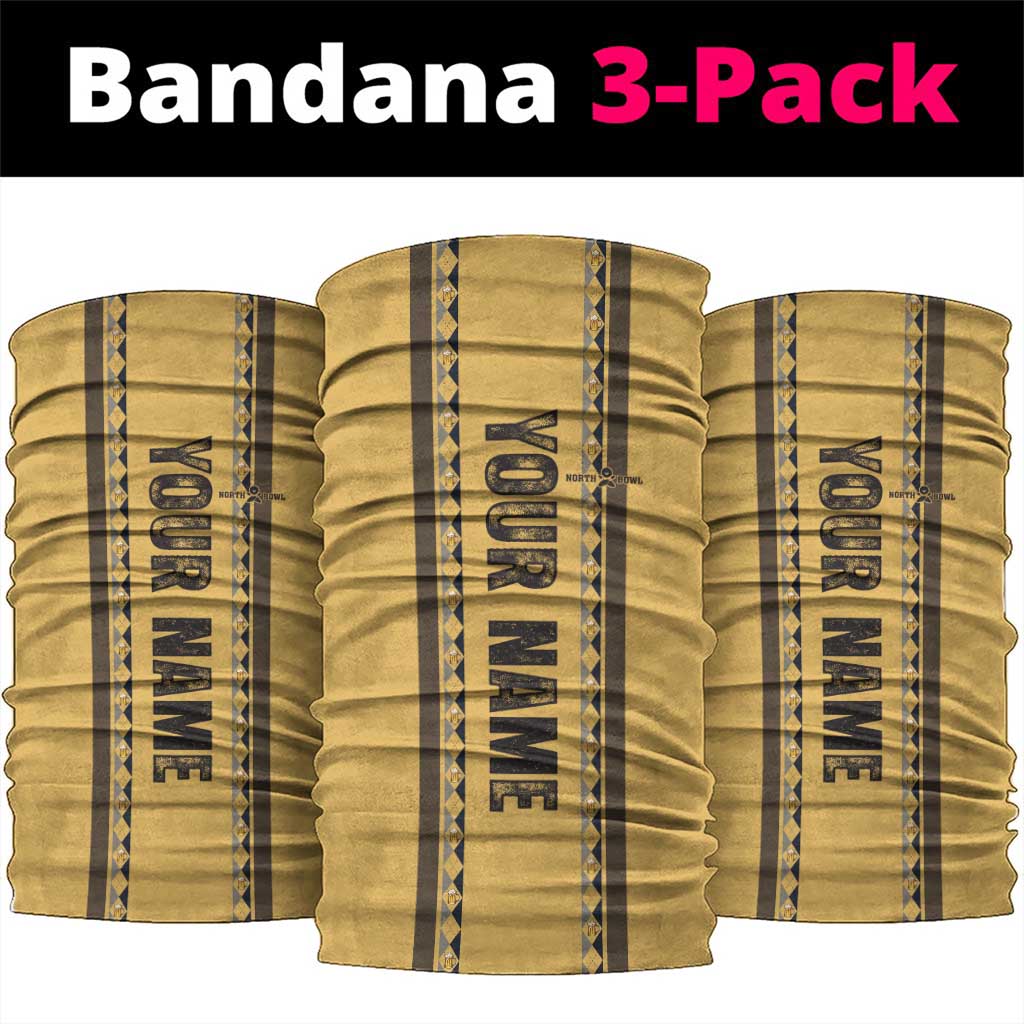 Custom Retro Bowling Neck Gaiter with Diamond Stripe Pattern North Bowl Logo - Wonder Print Shop