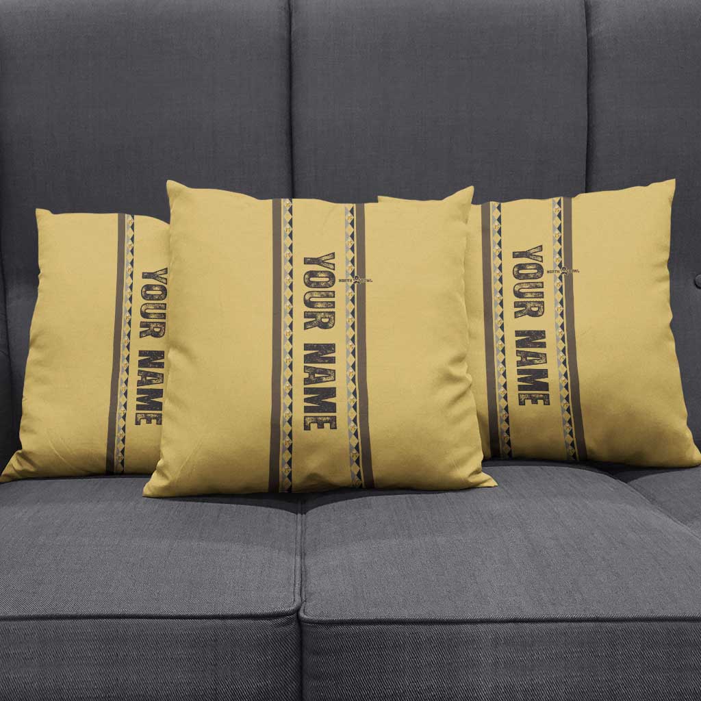 Custom Retro Bowling Pillow Cover with Diamond Stripe Pattern North Bowl Logo - Wonder Print Shop