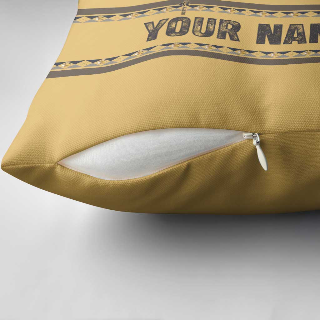 Custom Retro Bowling Pillow Cover with Diamond Stripe Pattern North Bowl Logo - Wonder Print Shop