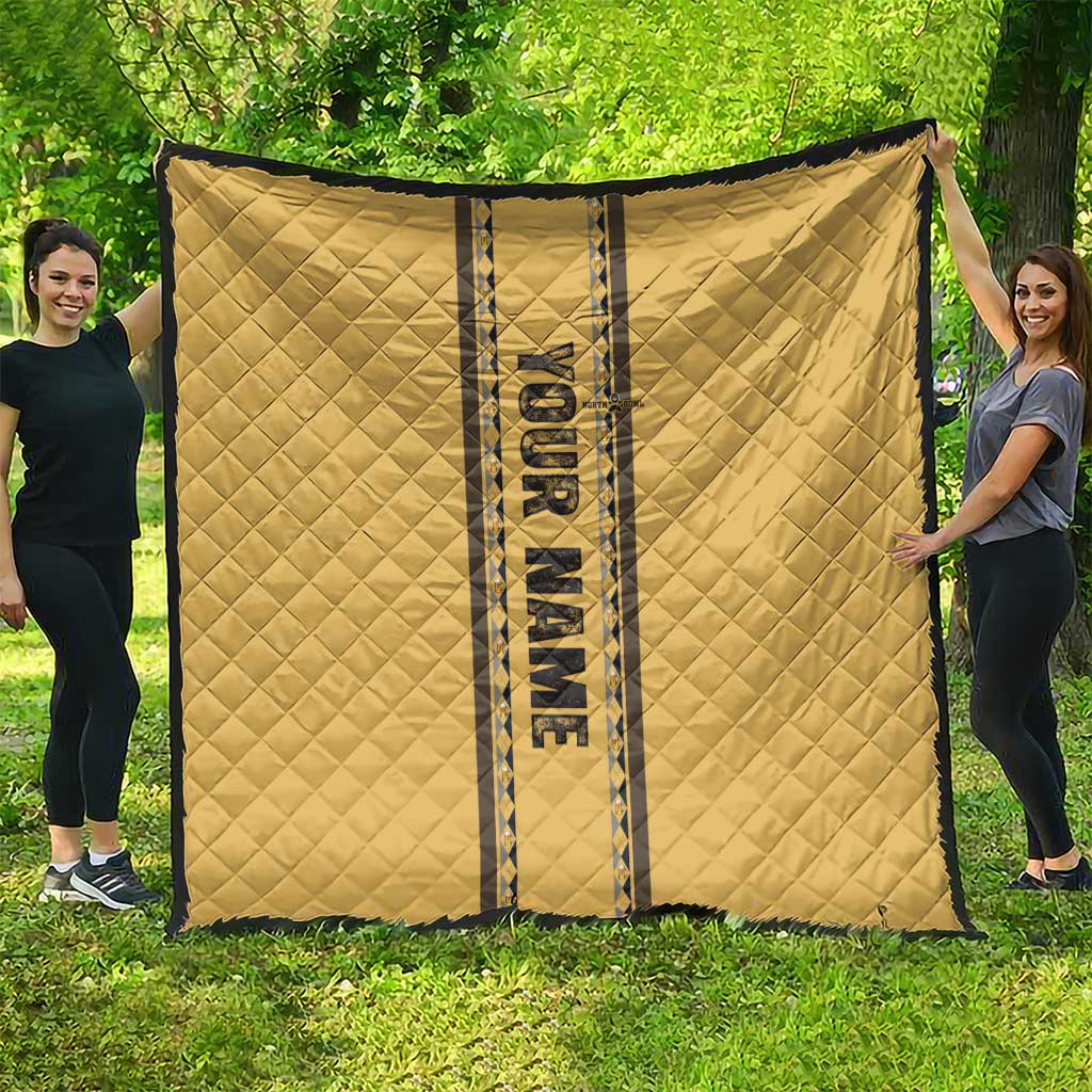 Custom Retro Bowling Quilt with Diamond Stripe Pattern North Bowl Logo - Wonder Print Shop