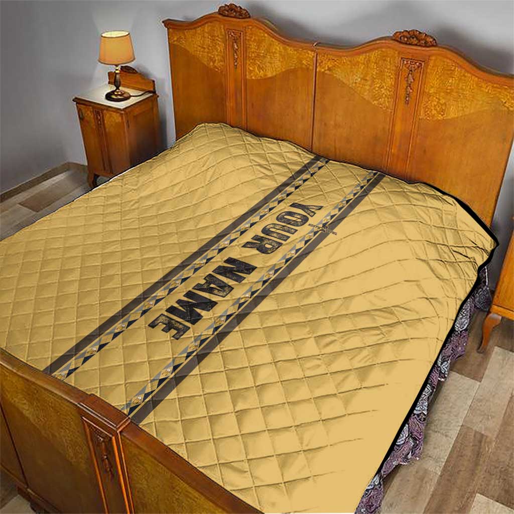 Custom Retro Bowling Quilt with Diamond Stripe Pattern North Bowl Logo - Wonder Print Shop