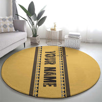 Custom Retro Bowling Round Carpet with Diamond Stripe Pattern North Bowl Logo - Wonder Print Shop