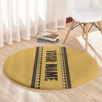 Custom Retro Bowling Round Carpet with Diamond Stripe Pattern North Bowl Logo - Wonder Print Shop
