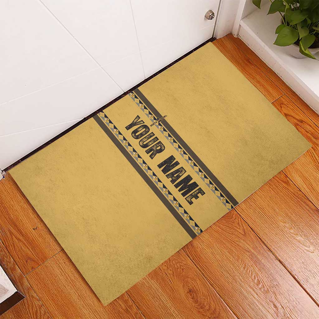 Custom Retro Bowling Rubber Doormat with Diamond Stripe Pattern North Bowl Logo - Wonder Print Shop