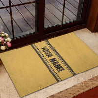 Custom Retro Bowling Rubber Doormat with Diamond Stripe Pattern North Bowl Logo - Wonder Print Shop