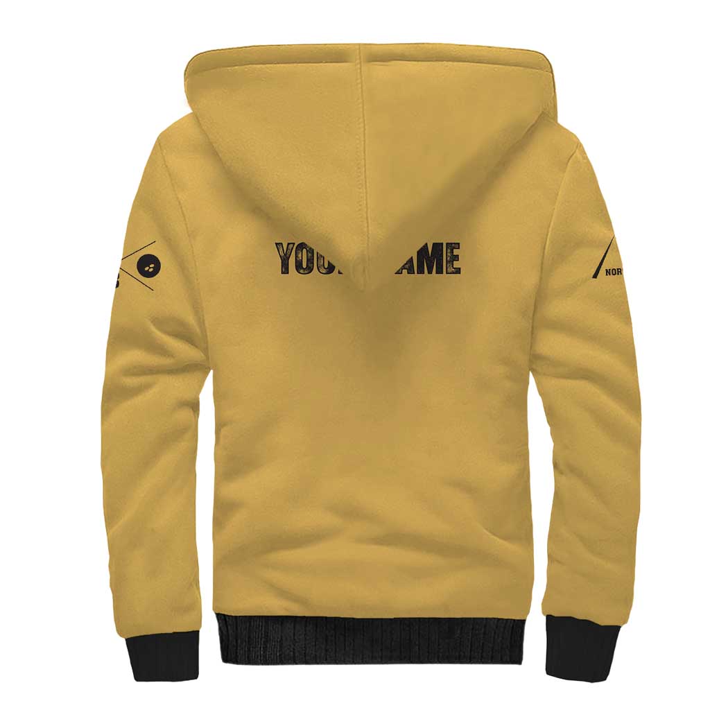 Custom Retro Bowling Sherpa Hoodie with Diamond Stripe Pattern North Bowl Logo - Wonder Print Shop