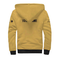 Custom Retro Bowling Sherpa Hoodie with Diamond Stripe Pattern North Bowl Logo - Wonder Print Shop