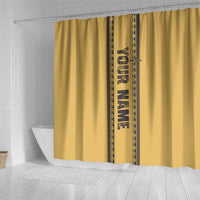 Custom Retro Bowling Shower Curtain with Diamond Stripe Pattern North Bowl Logo - Wonder Print Shop