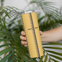 Custom Retro Bowling Skinny Tumbler with Diamond Stripe Pattern North Bowl Logo - Wonder Print Shop