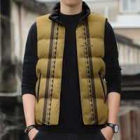 Custom Retro Bowling Sleeveless Puffer Jacket with Diamond Stripe Pattern North Bowl Logo - Wonder Print Shop