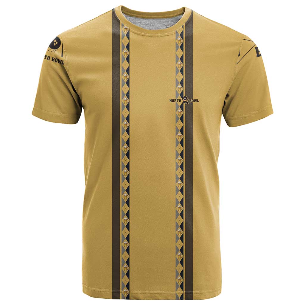 Custom Retro Bowling T Shirt with Diamond Stripe Pattern North Bowl Logo - Wonder Print Shop