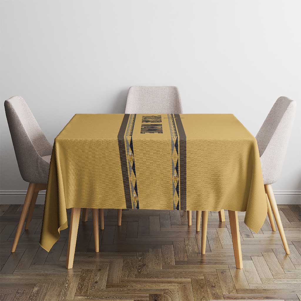 Custom Retro Bowling Tablecloth with Diamond Stripe Pattern North Bowl Logo - Wonder Print Shop