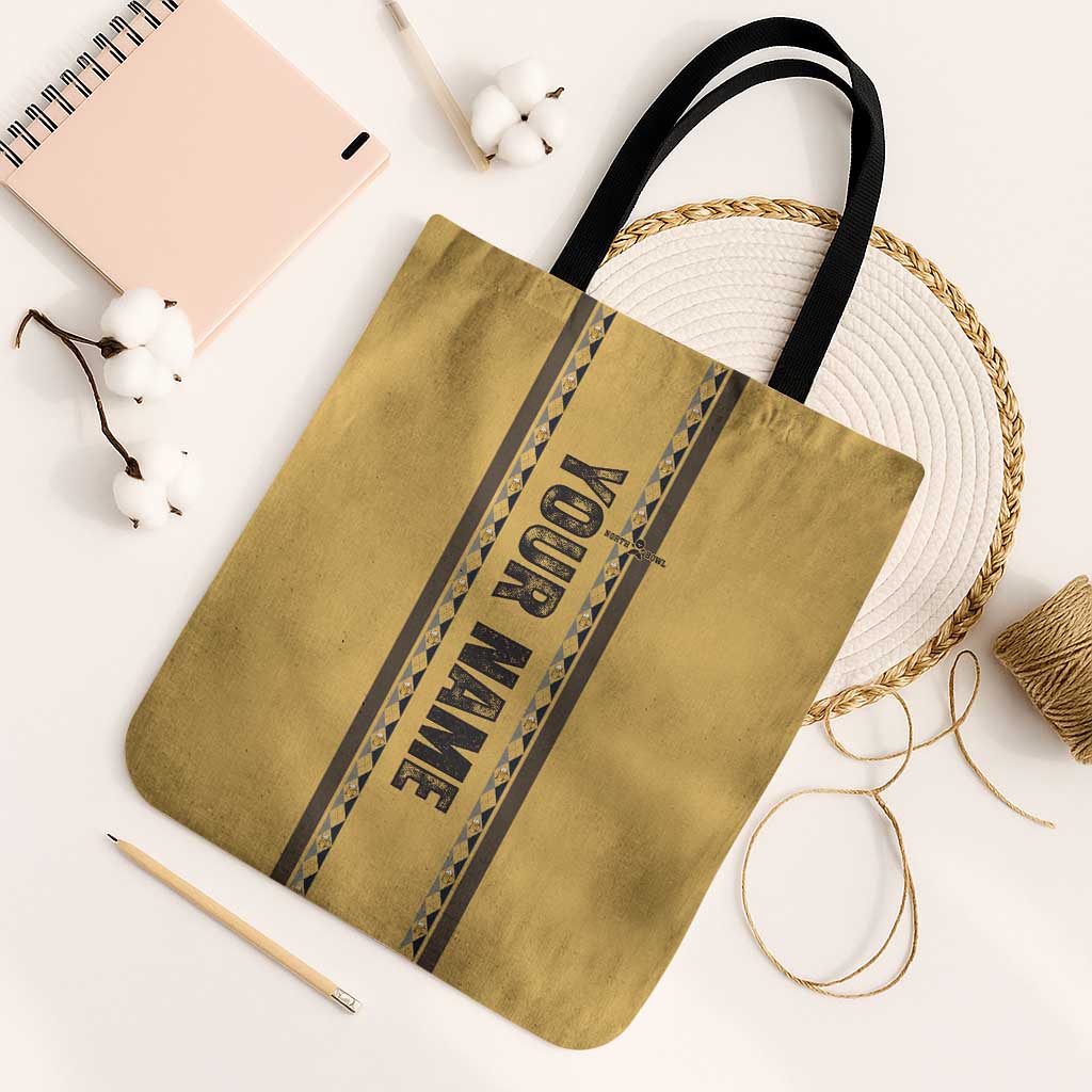 Custom Retro Bowling Tote Bag with Diamond Stripe Pattern North Bowl Logo - Wonder Print Shop