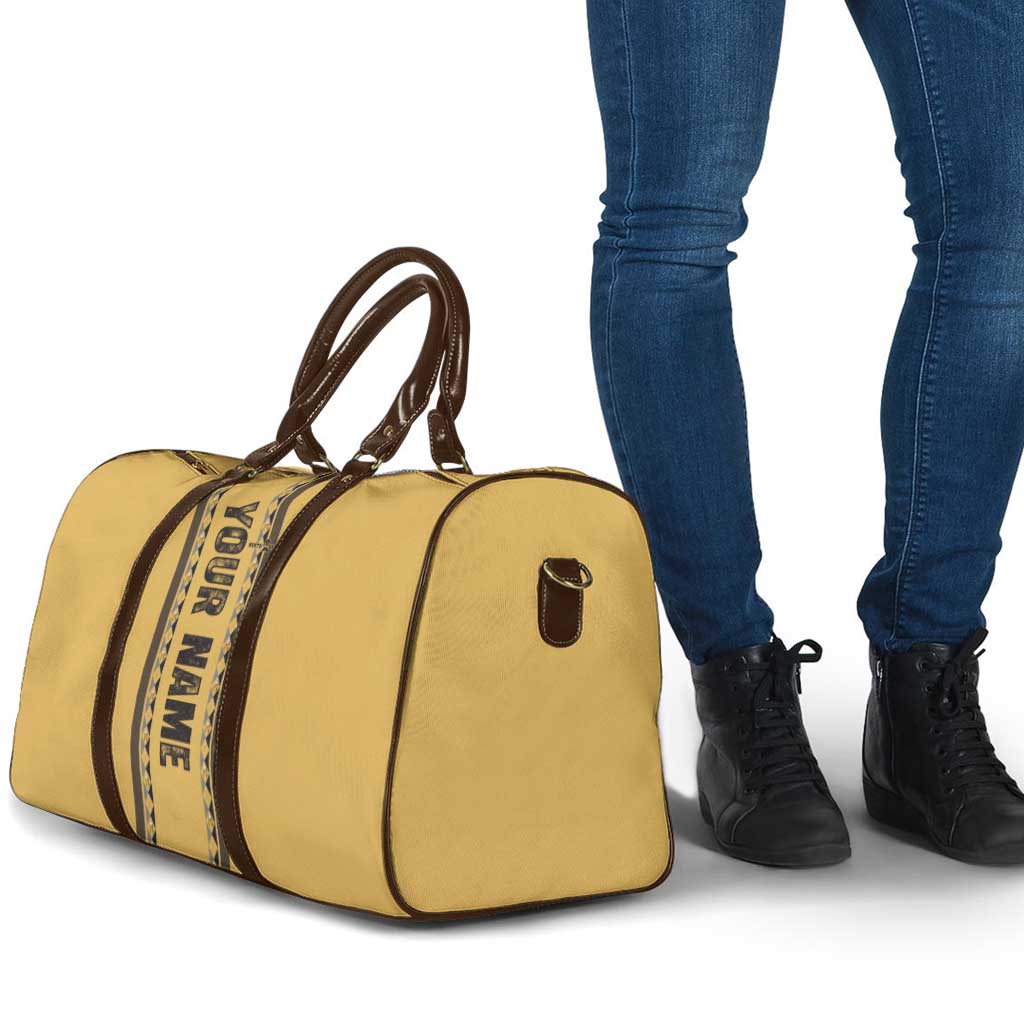Custom Retro Bowling Travel Bag with Diamond Stripe Pattern North Bowl Logo - Wonder Print Shop