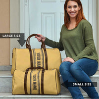 Custom Retro Bowling Travel Bag with Diamond Stripe Pattern North Bowl Logo - Wonder Print Shop