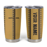 Custom Retro Bowling Tumbler Cup with Diamond Stripe Pattern North Bowl Logo - Wonder Print Shop