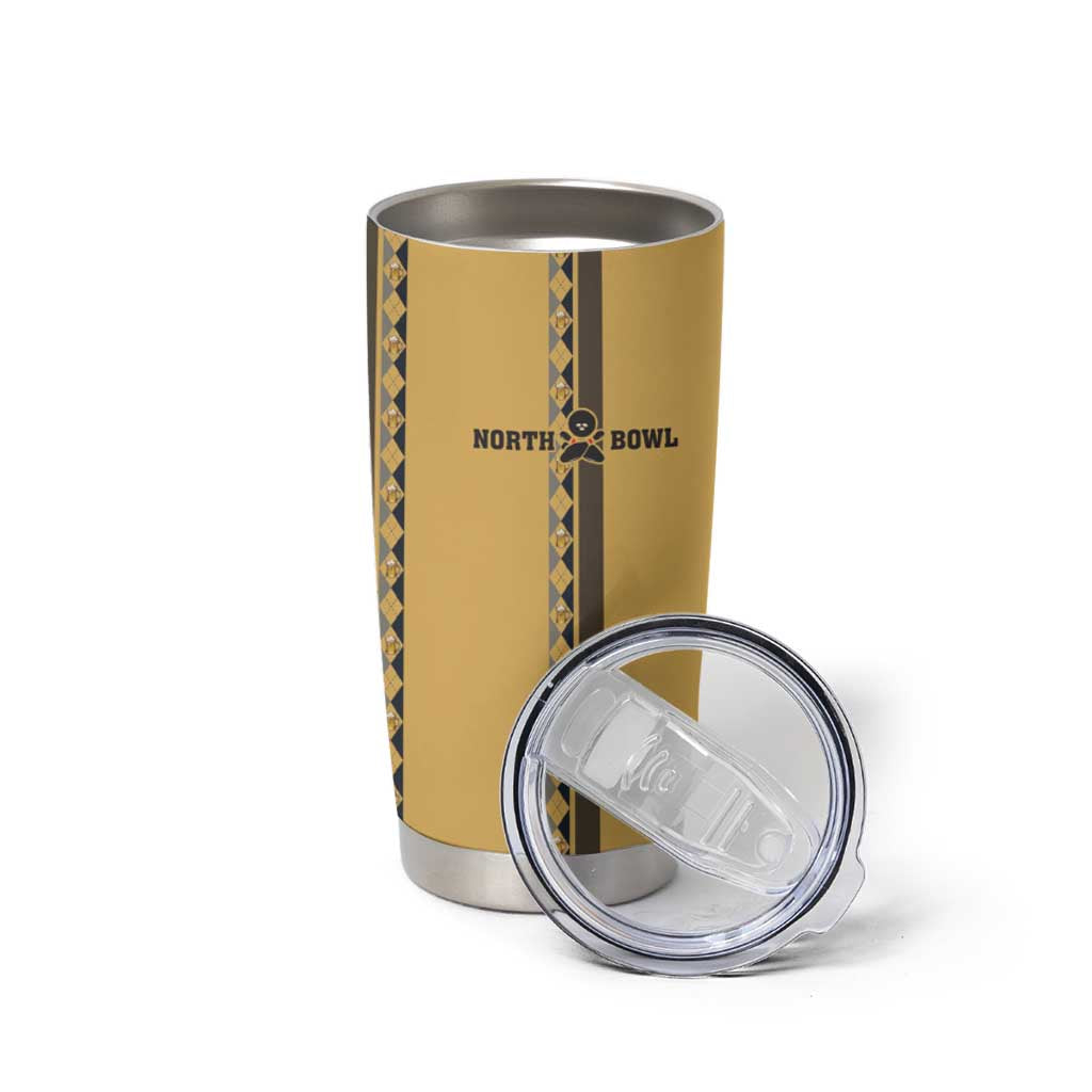 Custom Retro Bowling Tumbler Cup with Diamond Stripe Pattern North Bowl Logo - Wonder Print Shop