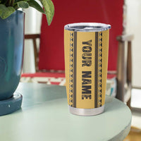 Custom Retro Bowling Tumbler Cup with Diamond Stripe Pattern North Bowl Logo - Wonder Print Shop