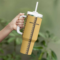 Custom Retro Bowling Tumbler With Handle with Diamond Stripe Pattern North Bowl Logo - Wonder Print Shop