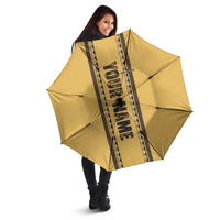 Custom Retro Bowling Umbrella with Diamond Stripe Pattern North Bowl Logo - Wonder Print Shop