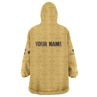 Custom Retro Bowling Wearable Blanket Hoodie with Diamond Stripe Pattern North Bowl Logo - Wonder Print Shop