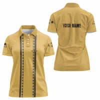 Custom Retro Bowling Women Polo Shirt with Diamond Stripe Pattern North Bowl Logo - Wonder Print Shop