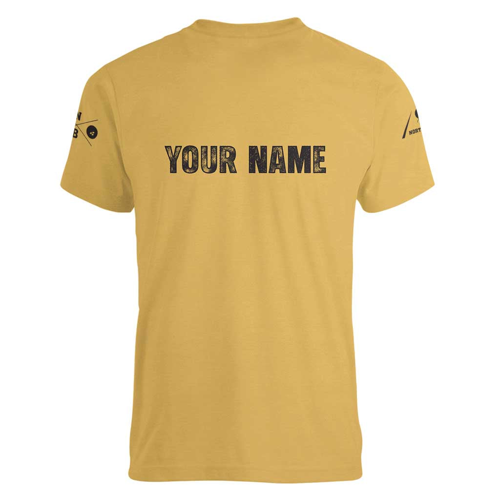 Custom Retro Bowling Women V-Neck T-Shirt with Diamond Stripe Pattern North Bowl Logo - Wonder Print Shop