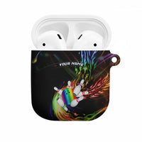 Custom Bowling Quarter Rainbow fFame Bowling Ball AirPods Case with Colorful Flaming Strike Design Rainbow Ball - Wonder Print Shop