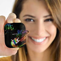 Custom Bowling Quarter Rainbow fFame Bowling Ball AirPods Case with Colorful Flaming Strike Design Rainbow Ball - Wonder Print Shop