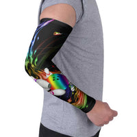Custom Bowling Quarter Rainbow fFame Bowling Ball Arm Sleeves with Colorful Flaming Strike Design Rainbow Ball - Wonder Print Shop