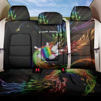 Custom Bowling Quarter Rainbow fFame Bowling Ball Back Car Seat Cover with Colorful Flaming Strike Design Rainbow Ball - Wonder Print Shop