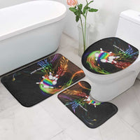 Custom Bowling Quarter Rainbow fFame Bowling Ball Bathroom Set with Colorful Flaming Strike Design Rainbow Ball - Wonder Print Shop