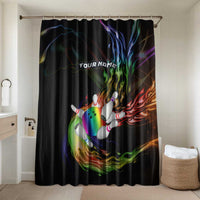 Custom Bowling Quarter Rainbow fFame Bowling Ball Bathroom Set with Colorful Flaming Strike Design Rainbow Ball - Wonder Print Shop