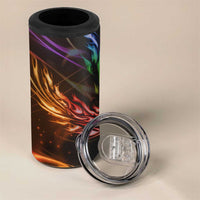Custom Bowling Quarter Rainbow fFame Bowling Ball 4 in 1 Can Cooler Tumbler with Colorful Flaming Strike Design Rainbow Ball - Wonder Print Shop
