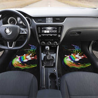 Custom Bowling Quarter Rainbow fFame Bowling Ball Car Mats with Colorful Flaming Strike Design Rainbow Ball - Wonder Print Shop