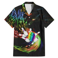 Custom Bowling Quarter Rainbow fFame Bowling Ball Family Matching Mermaid Dress and Hawaiian Shirt with Colorful Flaming Strike Design Rainbow Ball - Wonder Print Shop