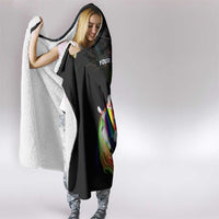 Custom Bowling Quarter Rainbow fFame Bowling Ball Hooded Blanket with Colorful Flaming Strike Design Rainbow Ball - Wonder Print Shop