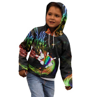 Custom Bowling Quarter Rainbow fFame Bowling Ball Kid Hoodie with Colorful Flaming Strike Design Rainbow Ball - Wonder Print Shop