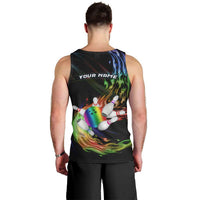 Custom Bowling Quarter Rainbow fFame Bowling Ball Men Tank Top with Colorful Flaming Strike Design Rainbow Ball - Wonder Print Shop
