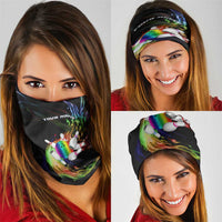 Custom Bowling Quarter Rainbow fFame Bowling Ball Neck Gaiter with Colorful Flaming Strike Design Rainbow Ball - Wonder Print Shop
