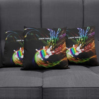 Custom Bowling Quarter Rainbow fFame Bowling Ball Pillow Cover with Colorful Flaming Strike Design Rainbow Ball - Wonder Print Shop