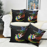 Custom Bowling Quarter Rainbow fFame Bowling Ball Pillow Cover with Colorful Flaming Strike Design Rainbow Ball - Wonder Print Shop