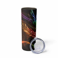 Custom Bowling Quarter Rainbow fFame Bowling Ball Skinny Tumbler with Colorful Flaming Strike Design Rainbow Ball - Wonder Print Shop
