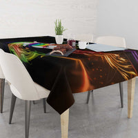Custom Bowling Quarter Rainbow fFame Bowling Ball Tablecloth with Colorful Flaming Strike Design Rainbow Ball - Wonder Print Shop