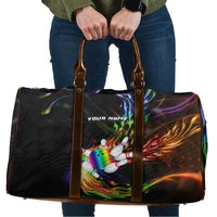 Custom Bowling Quarter Rainbow fFame Bowling Ball Travel Bag with Colorful Flaming Strike Design Rainbow Ball - Wonder Print Shop