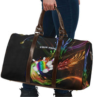 Custom Bowling Quarter Rainbow fFame Bowling Ball Travel Bag with Colorful Flaming Strike Design Rainbow Ball - Wonder Print Shop