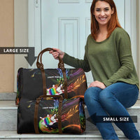 Custom Bowling Quarter Rainbow fFame Bowling Ball Travel Bag with Colorful Flaming Strike Design Rainbow Ball - Wonder Print Shop